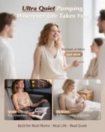 Hands Free Breast Pump K6, Upgraded Wearable Double with 19 Levels 4 Modes of Strong Suction,Electric Breast Pump Portable, BPA Free (White, 2 Pack) - Image 7