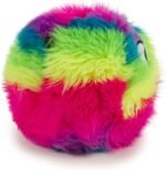goDog Q773039 FurBallz Plush Squeaker Dog Toy, Large, 1 Count, Rainbow - Image 3