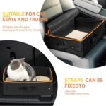 Cat Enclosed Travel Litter Box Kit with Lid Odorless Dustless, Lightweight Cat Portable Foldable Litter Box for Indoor and Car - Image 7