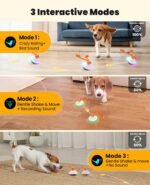 Interactive Toy Ball for Small and Medium Dogs, Automatic Rolling with Voice Recording & 7 LED Light Modes, Motion-Activated Moving & Rotating, Smart & Safe Design to Keep Your Pup Busy (White)​ - Image 4