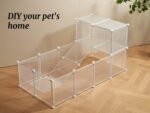 Transparent Clear Small Animal Playpen, Guinea Pig Cages, Puppy Dog Pet Rabbit Bunny Indoor Outdoor Fence Pen Enclosure, White Plastic Playpen,12 X 12 Inch, Panels - Image 6
