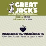 Great Jacks Dog Treats Pouch Bully Sticks Air-Dried Dog Chews Food Topper Snacks with Single Ingredient Made in Canada for Your Furry Friends 18 Bully Sticks - Image 4