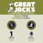 Great Jacks Dog Treats Pouch Bully Sticks Air-Dried Dog Chews Food Topper Snacks with Single Ingredient Made in Canada for Your Furry Friends 18 Bully Sticks - Image 9