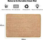 FUKUMARU Cat Scratcher Mat, 60 X 40 CM Natural Sisal Cat Scratch Mats, Horizontal Cat Floor Scratching Pad Rug, Protect Carpets and Sofas - Image 3