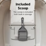IRIS USA Cat Litter Box, Large Litter Box Enclosure with Front Door Flap and Scoop, Covered Kitty Litter Box with Handle and Buckles for Portability and Privacy, Gray - Image 6