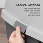 IRIS USA Cat Litter Box, Large Litter Box Enclosure with Front Door Flap and Scoop, Covered Kitty Litter Box with Handle and Buckles for Portability and Privacy, Gray - Image 7