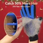 Upgrade Version Pet Grooming Glove - Gentle Deshedding Brush Glove - Efficient Pet Hair Remover Mitt - Enhanced Five Finger Design - Perfect for Dog & Cat with Long & Short Fur - 1 Pair (BLUE) - Image 3