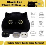 Black Cat Plush Toy 4PK, 16'' Giant Cat Stuffed Animal Plushies Pillow with 3 Babies for Girl Boy Kid Adult, Large Big Soft Gift for Birthday Christmas Valentine's Day Home Decor - Image 4
