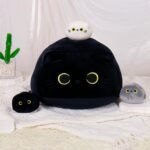 Black Cat Plush Toy 4PK, 16'' Giant Cat Stuffed Animal Plushies Pillow with 3 Babies for Girl Boy Kid Adult, Large Big Soft Gift for Birthday Christmas Valentine's Day Home Decor - Image 9