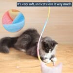 LASOCUHOO Interactive Cat Rainbow Wand Toys, Cat Teaser Wand String, Colorful Ribbon Charmer for Kittens - 2 PCS - Image 4