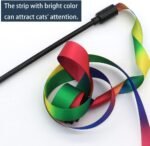 LASOCUHOO Interactive Cat Rainbow Wand Toys, Cat Teaser Wand String, Colorful Ribbon Charmer for Kittens - 2 PCS - Image 5