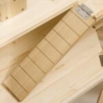 PawHut Wooden Large Hamster Cage, Rat Habitat, 3 Tier Small Animal Exercise Play House with Tray, Water Bottle, Activity Center, Natural - Image 9