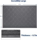 WePet Cat Litter Box Mat, Kitty Premium PVC Pad, Durable Trapping Rug, Phthalate Free, Urine-Resistant, Scatter Control, XXL 120 x 90 cm, Grey - Image 3