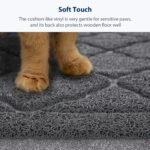 WePet Cat Litter Box Mat, Kitty Premium PVC Pad, Durable Trapping Rug, Phthalate Free, Urine-Resistant, Scatter Control, XXL 120 x 90 cm, Grey - Image 4