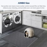 WePet Cat Litter Box Mat, Kitty Premium PVC Pad, Durable Trapping Rug, Phthalate Free, Urine-Resistant, Scatter Control, XXL 120 x 90 cm, Grey - Image 8