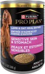 Purina Pro Plan Sensitive Skin & Stomach Wet Dog Food, Classic Lamb & Oat Meal Entree - 368 g Can (12 Pack) - Image 3