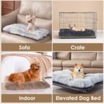 EHEYCIGA Calming Dog Crate Bed XL Extra Large, Washable Anti Anxiety Dog Pet Bed, Fluffy Dog Pillow Mat with Anti-Slip Bottom, Camel, 41.3"x27.5"x3.5" - Image 7