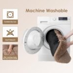 EHEYCIGA Calming Dog Crate Bed XL Extra Large, Washable Anti Anxiety Dog Pet Bed, Fluffy Dog Pillow Mat with Anti-Slip Bottom, Camel, 41.3"x27.5"x3.5" - Image 8