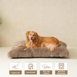 EHEYCIGA Calming Dog Crate Bed XL Extra Large, Washable Anti Anxiety Dog Pet Bed, Fluffy Dog Pillow Mat with Anti-Slip Bottom, Camel, 41.3"x27.5"x3.5" - Image 9