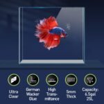 6.5 Gallon Ultra Clear Glass Fish Tank, Rimless Low Iron Aquarium for Betta/Nano/Goldfish/Snail/Shrimp, Fish Tank & Cover Set & Feeding Ring & Cleaning Tools - Image 3
