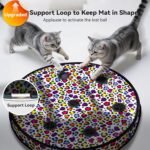 ORSDA Cat Toys Ball, Automatic Fast Rolling Ball in Pouch with Fixed Coil, Motion Chirping Activated Moving Ball, 7 Holes Mat Mouse Catching Game - Image 3