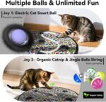ORSDA Cat Toys Ball, Automatic Fast Rolling Ball in Pouch with Fixed Coil, Motion Chirping Activated Moving Ball, 7 Holes Mat Mouse Catching Game - Image 4