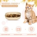 Cat Food Bowl Set 6 inch Wide Shallow Cat Bowl for Relief Whisker Fatigue,Small Flat Cat Dish Shallow Pet Feeding Dish or Plate for Cats and Small Dogs (4Pcs) - Image 6