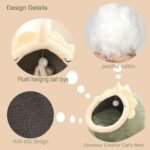 Cat Beds for Indoor Cats Cat Bed BedSemi-Enclosed Detachable Cat Cave Bed Cat Dog Basket Suitable for Small Pet Bed - Image 5