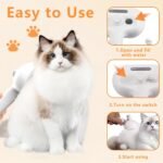 Cat Steam Brush, 3 In 1 Cat Brush for Shedding with Release Button, Pet Grooming Brush for Long-haired and Short-haired Pets Removing Loose Hair, White - Image 7