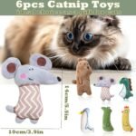 6 Pcs Catnip Toys for Cats, Catnip Cat Toys for Indoor Cats and Kitten, Soft Cat Nip Teeth Chew Toys, Interactive Cat Toy, Catnip for Cats, Small Cat Nip Toys, Plush Kitten Toys for Indoor Kittens - Image 3