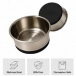 GORILLA GRIP Set of 2 Dog Bowls, Holds 4 Cups (32 fl oz), Heavy Duty Metal Food and Water Bowl for Feeding Dogs and Cats, Dishwasher Safe, Rust Resistant Stainless Steel, BPA Free Rubber Base, Black - Image 6