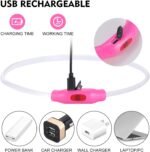 LED Dog Collar, Rechargeable Light Up Dog Collars,IP67 Waterproof Dog Lights for Night Walking，Adjustable, Reusable Safety Necklace for Small Medium Large Dogs (Pink) - Image 6