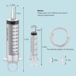 3 Pack 100ML Large Syringe and 2 Pack 20ML Plastic Syringes with Tube und Adapter, Sterile Individually Wrap Measurement and Dispensing Syringe Tools for Science Labs und Feeding Pets (3, 100ml) - Image 3