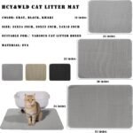 HCY&WLD Cat Litter Mat, 45x26/35x24/30x22/24x18 Inch Double Layer Cat Litter Box Mat, EVA Non-Slip, Waterproof Urine Proof Cat Litter Catcher Mat, Easy Clean Scatter Control (30x22 Inch, Black) - Image 8
