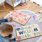 Name Puzzle for Kids Personalized, 1st Birthday Girl Gifts, Montessori Learning Toddler Toys for Boy Girl Alphabet Puzzle ，Personalized Baby Gifts for 1+ Year Old Boys Christmas Baby - Image 8