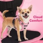 Funfox Dog Harness Small Breed, No Pull Puppy Harness with Vertical Handle, 2 Leash Clips, Reflective Strips Night Walking, Anti Pull Adjustable Pet Vest Size for Small Breed, Pink S - Image 8