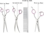 GEMEK Pet Grooming Scissors Set 4 Pieces Stainless Steel Pet Trimmer Kit Used for Dog Cat and More Pets - with 7.5-inch Cutting Scissors, Thinning Shear, Curved Scissors, Grooming Comb - Image 4