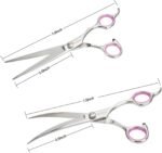 GEMEK Pet Grooming Scissors Set 4 Pieces Stainless Steel Pet Trimmer Kit Used for Dog Cat and More Pets - with 7.5-inch Cutting Scissors, Thinning Shear, Curved Scissors, Grooming Comb - Image 5