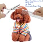 GEMEK Pet Grooming Scissors Set 4 Pieces Stainless Steel Pet Trimmer Kit Used for Dog Cat and More Pets - with 7.5-inch Cutting Scissors, Thinning Shear, Curved Scissors, Grooming Comb - Image 7