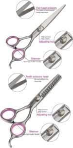 GEMEK Pet Grooming Scissors Set 4 Pieces Stainless Steel Pet Trimmer Kit Used for Dog Cat and More Pets - with 7.5-inch Cutting Scissors, Thinning Shear, Curved Scissors, Grooming Comb - Image 10