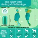 Dog Toys for Aggressive Chewers, Interactive Dog Chew Toys for Large Dogs, Indestructible Squeaky Toys to Keep Them Busy, Tough Toys for Medium/Large Breed (Green) - Image 3
