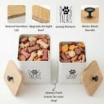 Perfnique Dog Treat Container, Dog Treat Jar Set of 2 with Airtight Lid, Dog Cookie Jar for kitchen Counter, Pet Treat Container, Dog Treat Canister and Storage, 7.8x6.2" & 7.3x5.5" (White) - Image 5