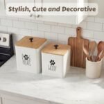 Perfnique Dog Treat Container, Dog Treat Jar Set of 2 with Airtight Lid, Dog Cookie Jar for kitchen Counter, Pet Treat Container, Dog Treat Canister and Storage, 7.8x6.2" & 7.3x5.5" (White) - Image 7
