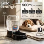 Flexzion Automatic Gravity Pet Waterer for Cat & Dog - Non-Skid & Easy-Clean Auto Replenish Water Dispenser Drinking Bowl (1/4 Gallon/ 900ml), Black - Image 6