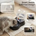 Flexzion Automatic Gravity Pet Waterer for Cat & Dog - Non-Skid & Easy-Clean Auto Replenish Water Dispenser Drinking Bowl (1/4 Gallon/ 900ml), Black - Image 8