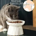 Raised Slow Feeder Cat Bowl, Ceramic Elevated Cat Slow Feeder, Healthy Eating for Wet & Dry Food, Sturdy & Grippy, Pet Puzzle Food Plate, Prevent Vomitting Indigestion, Dishwasher Safe (White) - Image 5