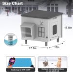 Large Stackable Heated Cat House for Outdoor Use in Winter, 100% Waterproof Insulated Outdoor Cat House with Safety Escape Door, Warm Cats Shelter with Heated Pet Mat Bed for Stray Cats（Grey） - Image 3