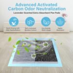 Super-Absorbent Waterproof Dog and Puppy Pet Training Pad, Housebreaking Pet Pad, 100-Count Small-Size, 22"x22", Blue, Charcoal and Scented - Image 3