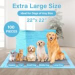 Super-Absorbent Waterproof Dog and Puppy Pet Training Pad, Housebreaking Pet Pad, 100-Count Small-Size, 22"x22", Blue, Charcoal and Scented - Image 5