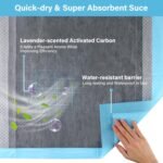 Super-Absorbent Waterproof Dog and Puppy Pet Training Pad, Housebreaking Pet Pad, 100-Count Small-Size, 22"x22", Blue, Charcoal and Scented - Image 6